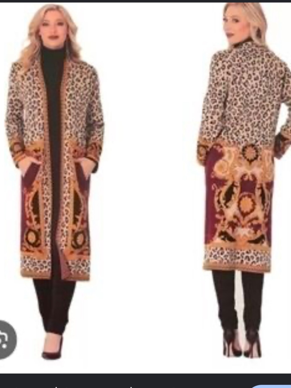 MaxSport MaxiTwin Print Duster long leopard print Cardigan Med